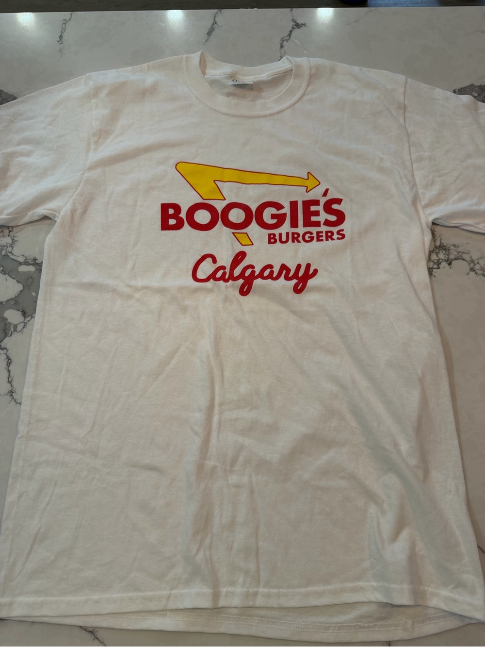 Boogie's Burgers Calgary White Graphic Tee